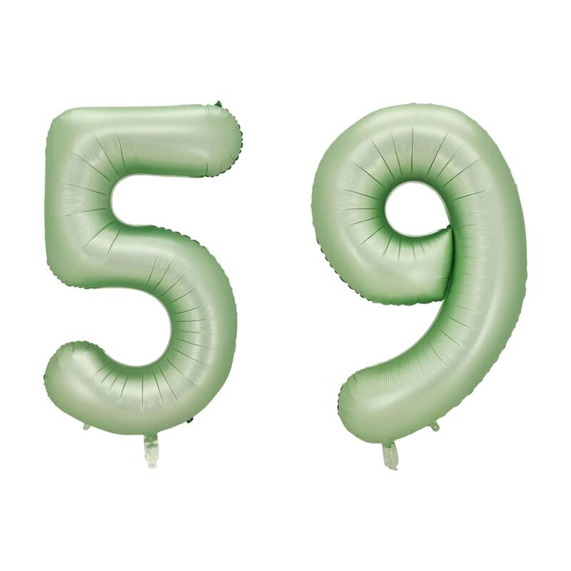 Number Fifty Nine Balloon Pastel Sage Green Number 59 Balloon 32" Large Party Milestone Balloon Decoration