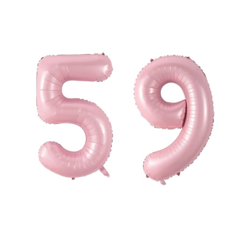 Number Fifty Nine Balloon Soft Pastel Pink Number 59 Balloon 32" Large Celebration Decoration
