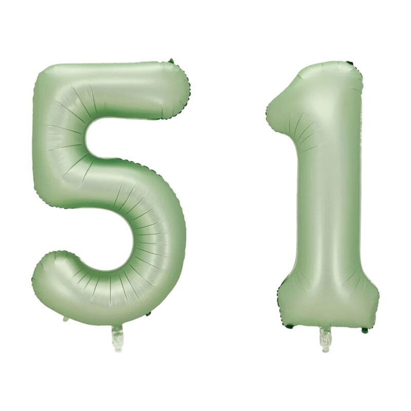 Number Fifty One Balloon Pastel Sage Green Number 51 Balloon 32" Large Party Birthday Balloon