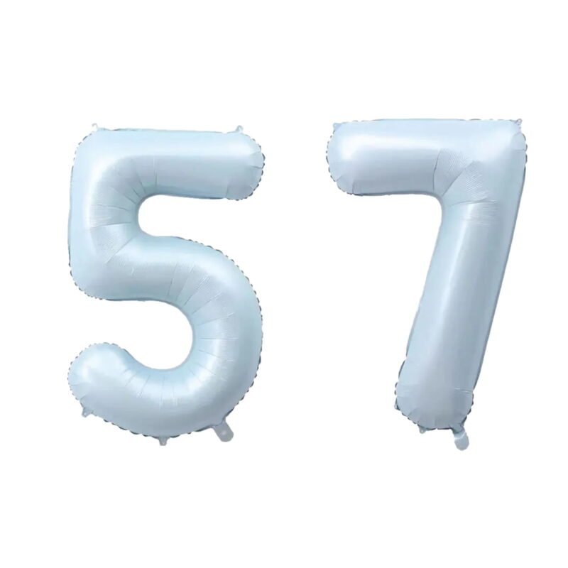 Number Fifty Seven Balloon Pastel Blue Sky Blue Light Blue 32" Large Party Birthday Balloon
