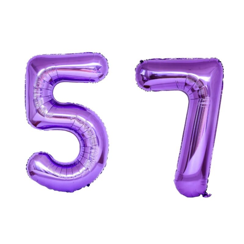 Number Fifty Seven Balloon Purple Number 57 Balloon 32" Large Event Balloon
