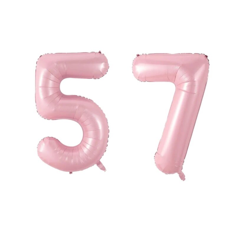 Number Fifty Seven Balloon Soft Pastel Pink Number 57 Balloon 32" Large Event Balloon