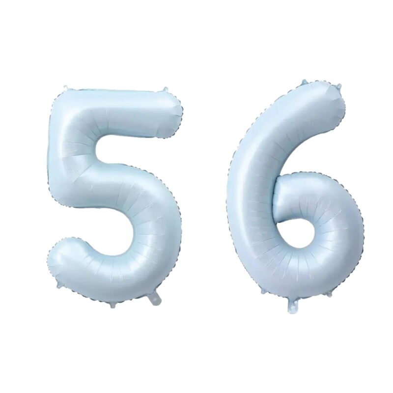 Number Fifty Six Balloon Pastel Blue Sky Blue Light Blue 32" Large Party Milestone Balloon Decoration