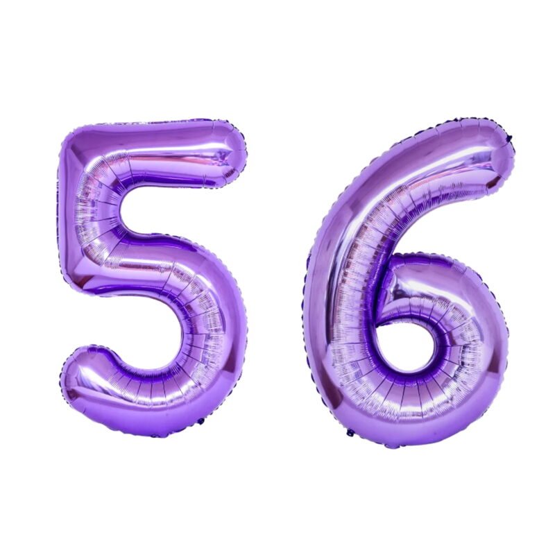 Number Fifty Six Balloon Purple Number 56 Balloon 32" Large Party Supply