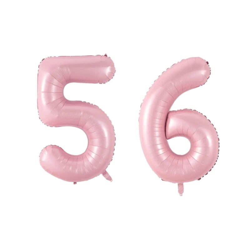 Number Fifty Six Balloon Soft Pastel Pink Number 56 Balloon 32" Large Party Supply