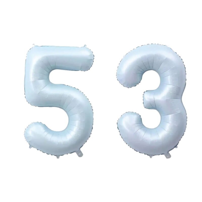 Number Fifty Three Balloon Pastel Blue Sky Blue Light Blue 32" Large Party Milestone Balloon Decoration