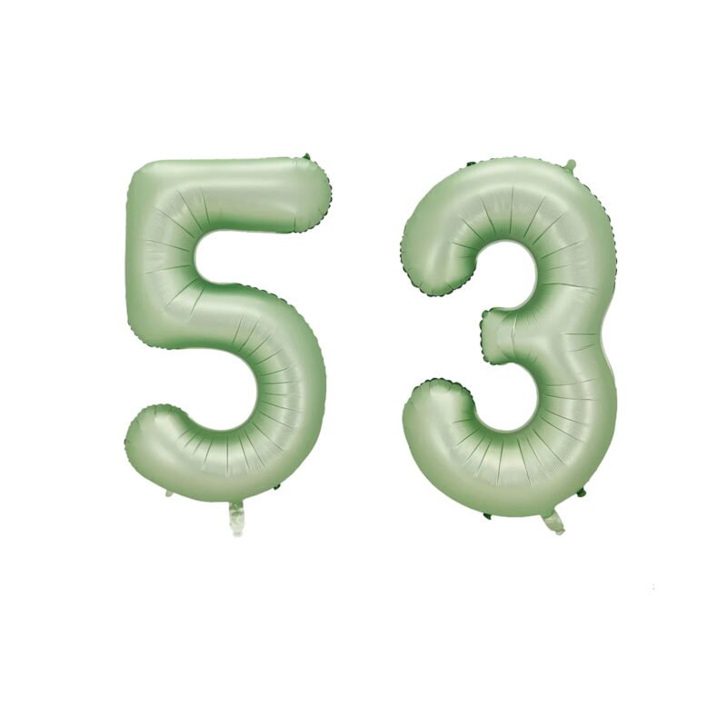 Number Fifty Three Balloon Pastel Sage Green Number 53 Balloon 32" Large Party Milestone Balloon Decoration