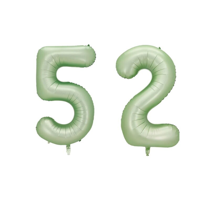 Number Fifty Two Balloon Pastel Sage Green Number 52 Balloon 32" Large Party Balloon Decoration