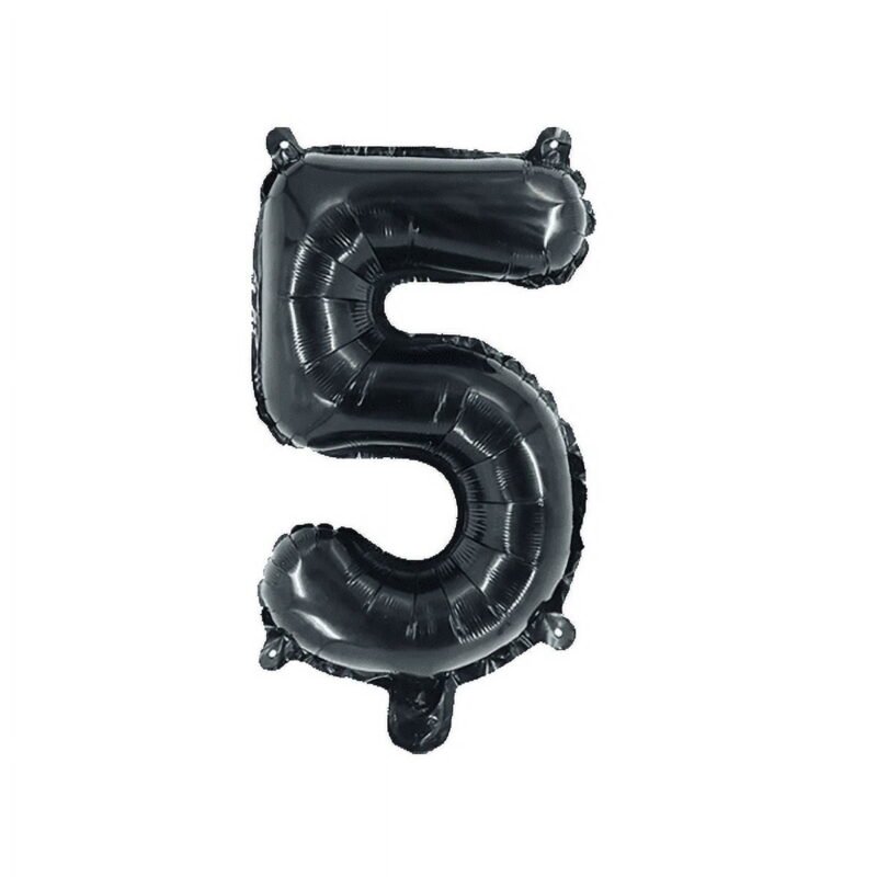 Number Five Balloon Black Number 5 Balloon 32" Foil Mylar Black Number Balloon