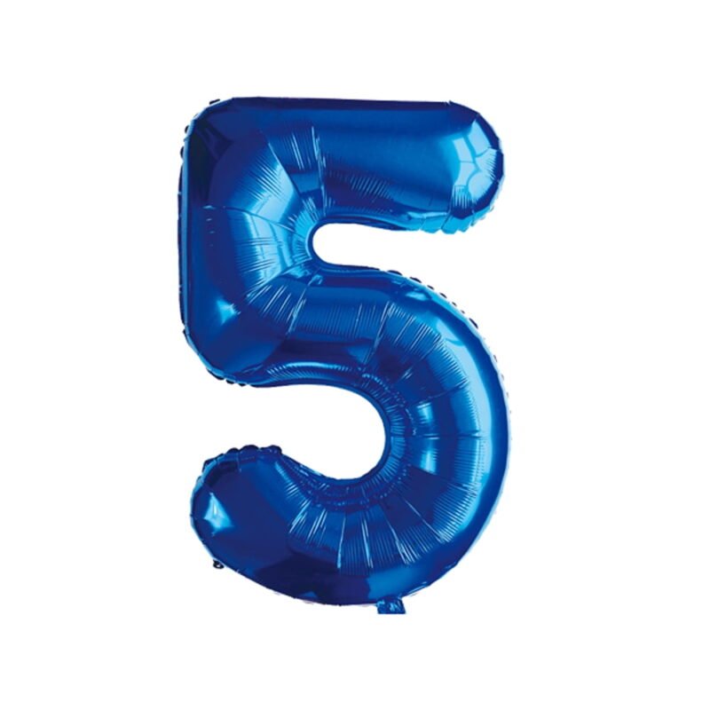 Number Five Balloon Blue Number 5 Balloon 32" Foil Mylar Blue Number Balloon
