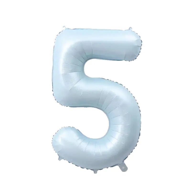 Number Five Balloon Pastel Blue Sky Blue Light Blue 32" Large Party Milestone Balloon Decoration