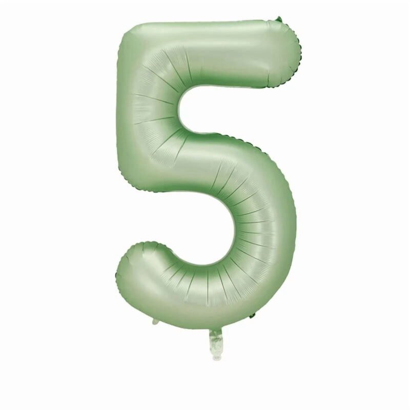 Number Five Balloon Pastel Sage Green Number 5 Balloon 32" Large Party Milestone Balloon Decoration