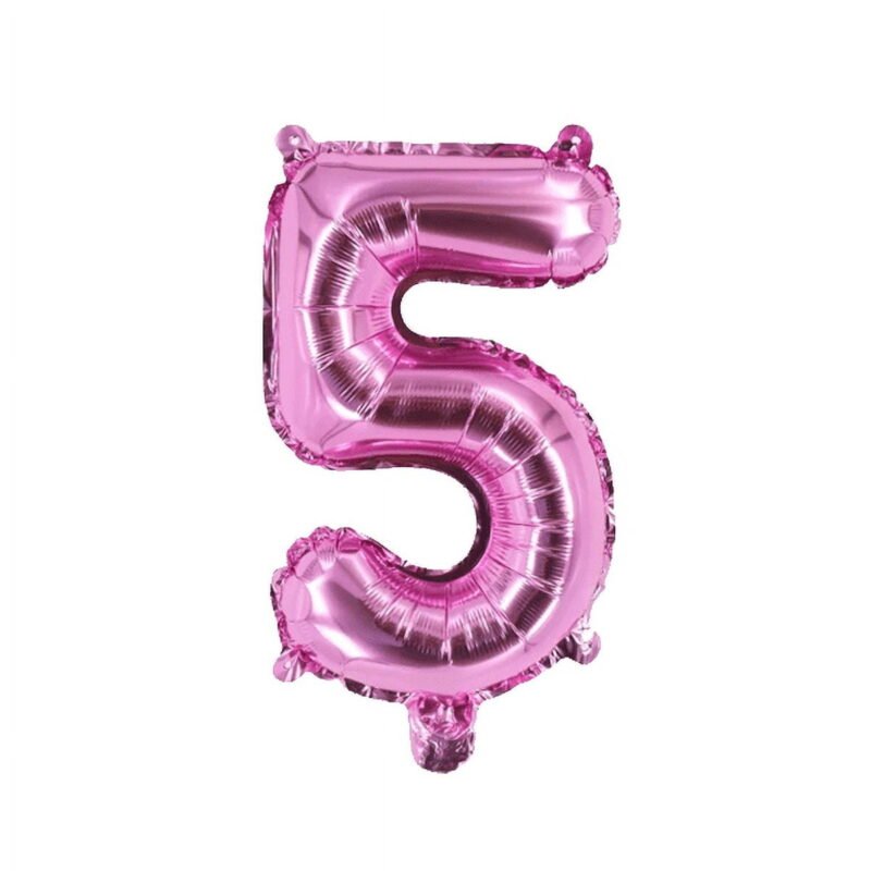 Number Five Balloon Pink Number 5 Balloon 32" Foil Mylar Pink Number Balloon