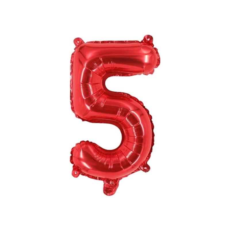 Number Five Balloon Red Number 5 Balloon 32" Foil Mylar Red Number Balloon