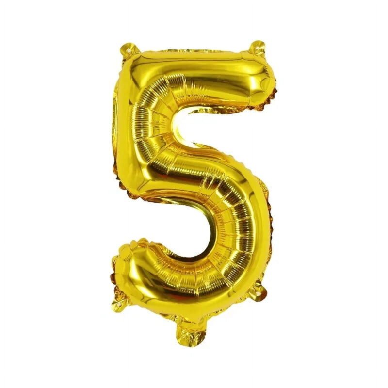 Number Five Balloon Yellow Gold Number 5 Balloon 32" Foil Mylar Yellow Gold Number Balloon