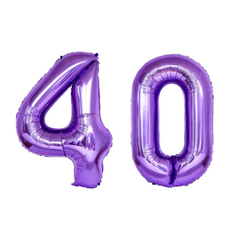 Number Forty Balloon Purple Number 40 Balloon 32" Large Festive Balloon