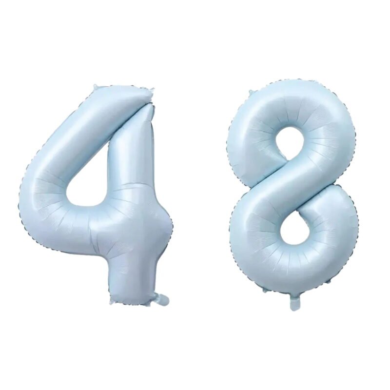 Number Forty Eight Balloon Pastel Blue Sky Blue Light Blue 32" Large Party Birthday Balloon