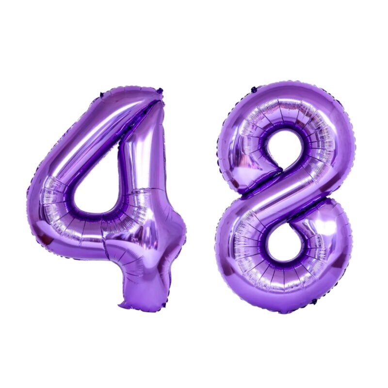 Number Forty Eight Balloon Purple Number 48 Balloon 32" Large Celebration Decoration