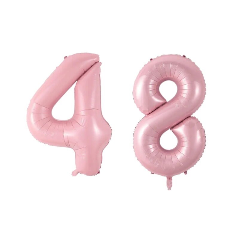 Number Forty Eight Balloon Soft Pastel Pink Number 48 Balloon 32" Large Celebration Decoration