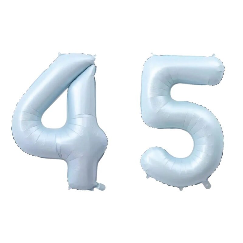 Number Forty Five Balloon Pastel Blue Sky Blue Light Blue 32" Large Party Birthday Balloon