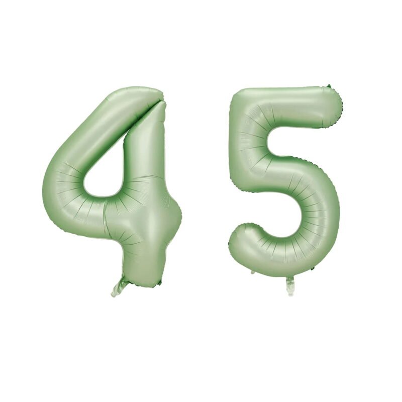 Number Forty Five Balloon Pastel Sage Green Number 45 Balloon 32" Large Party Birthday Balloon