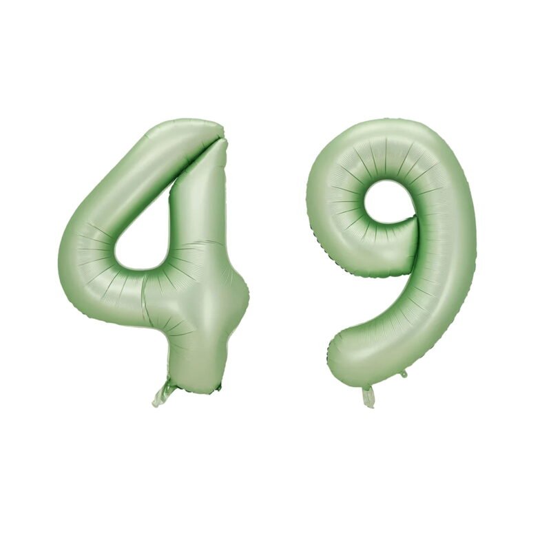Number Forty Nine Balloon Pastel Sage Green Number 49 Balloon 32" Large Party Balloon Decoration