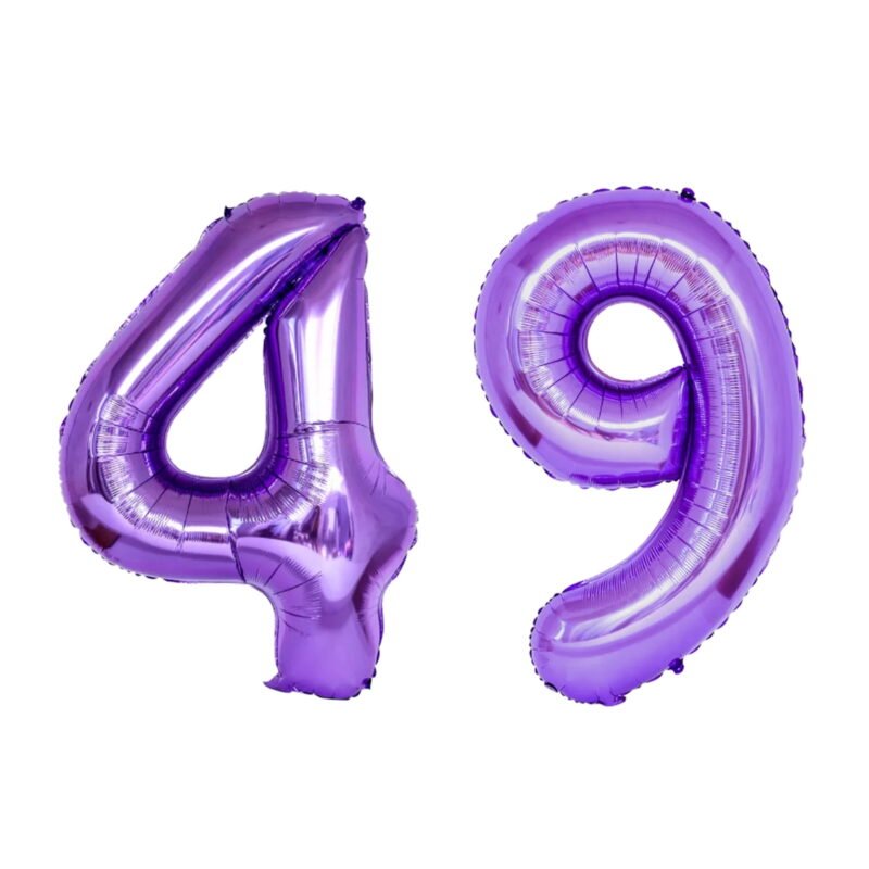 Number Forty Nine Balloon Purple Number 49 Balloon 32" Large Event Decoration