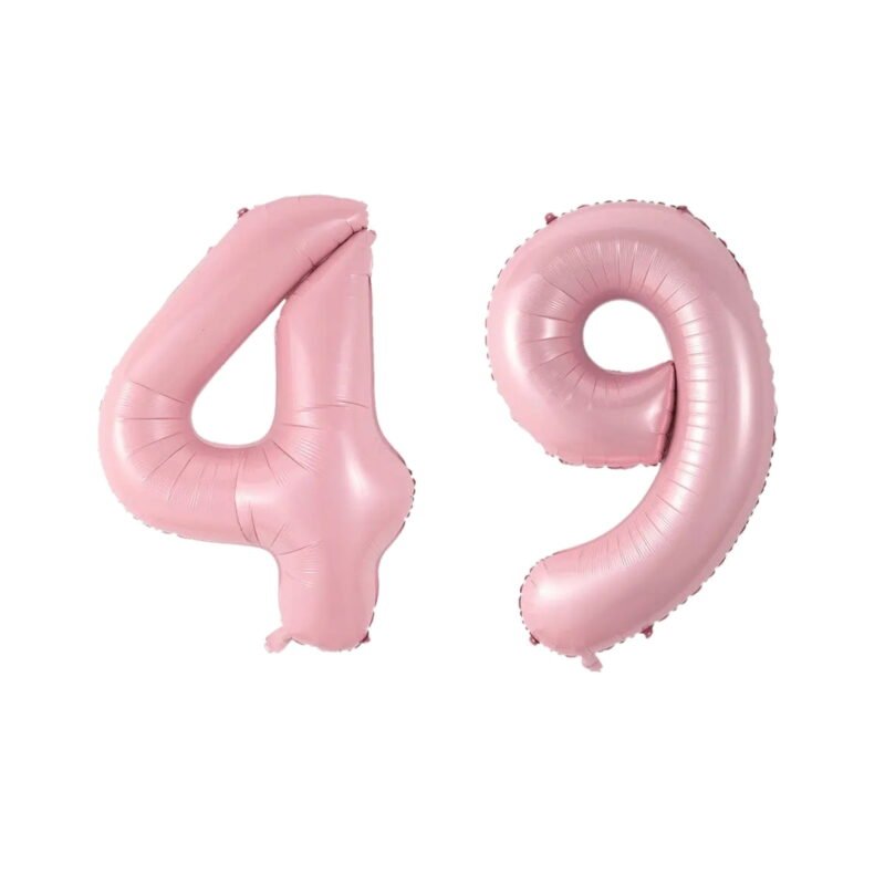 Number Forty Nine Balloon Soft Pastel Pink Number 49 Balloon 32" Large Event Decoration