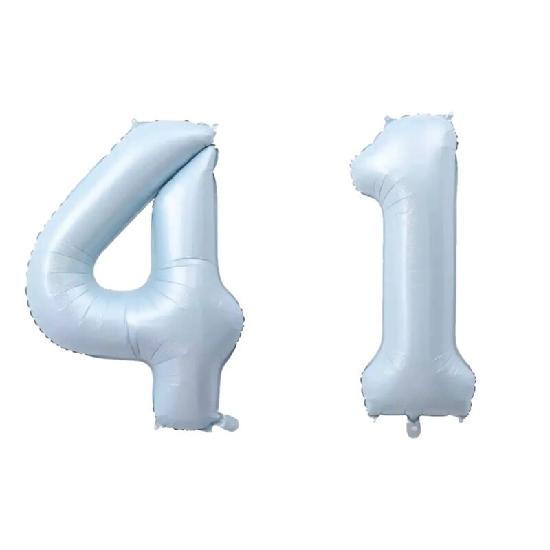 Number Forty One Balloon Pastel Blue Sky Blue Light Blue 32" Large Party Milestone Balloon Decoration