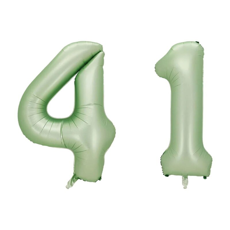 Number Forty One Balloon Pastel Sage Green Number 41 Balloon 32" Large Party Milestone Balloon Decoration