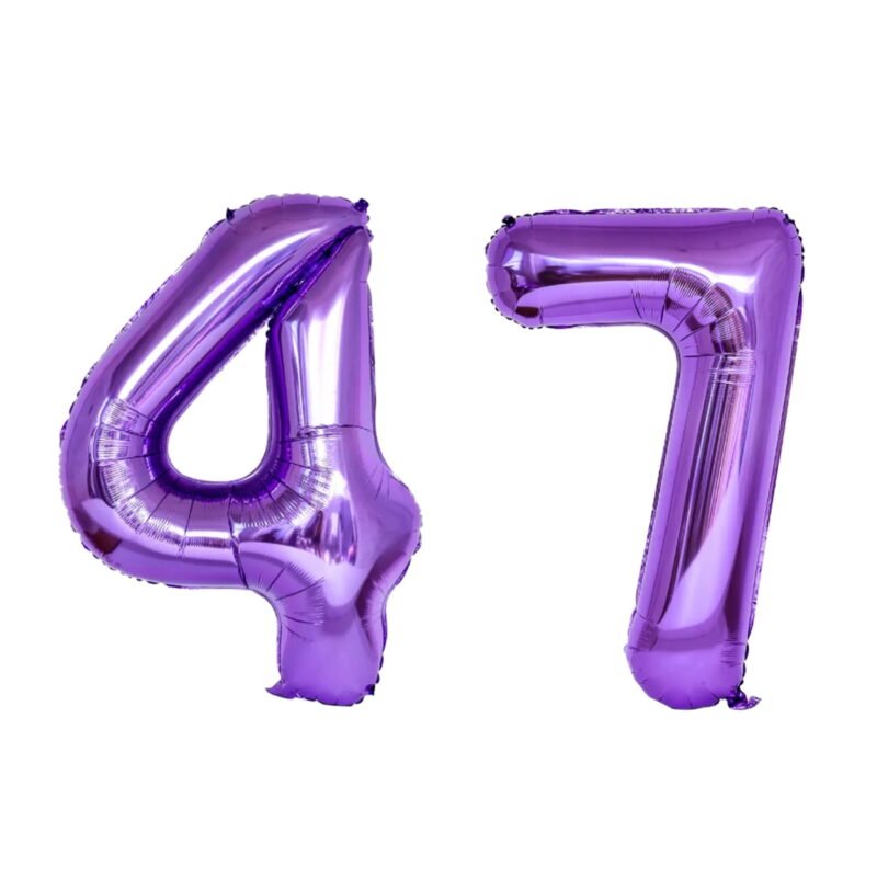 Number Forty Seven Balloon Purple Number 47 Balloon 32" Large Festive Decoration