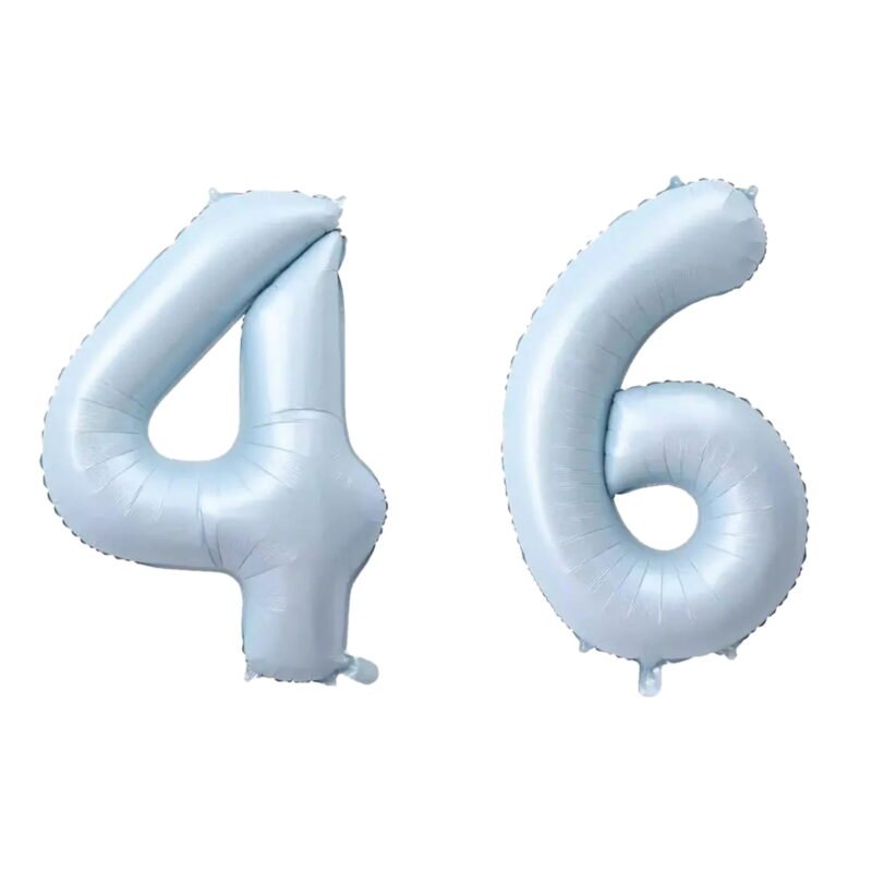Number Forty Six Balloon Pastel Blue Sky Blue Light Blue 32" Large Party Balloon Decoration