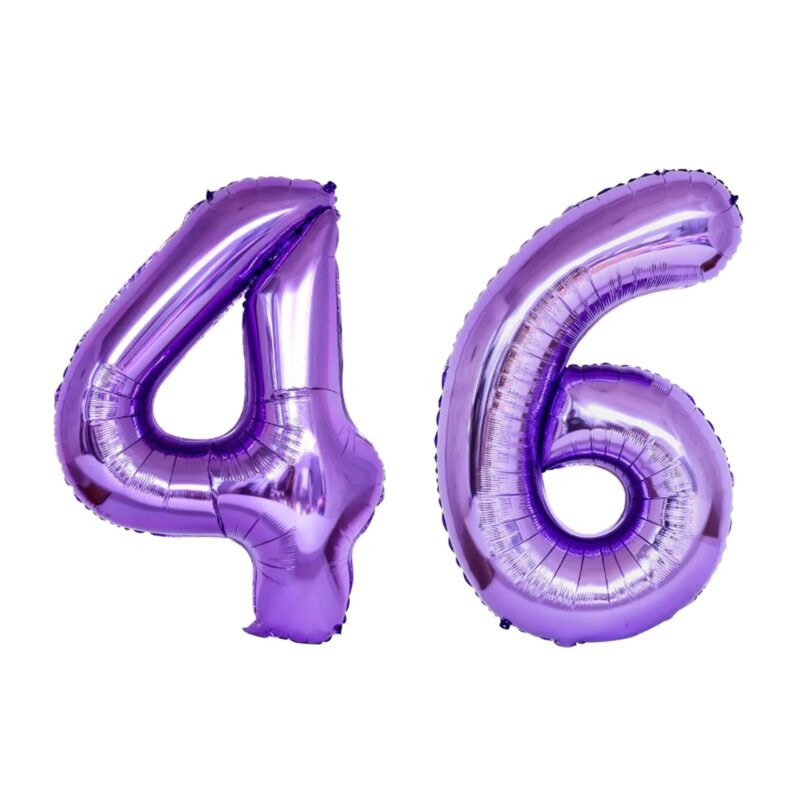 Number Forty Six Balloon Purple Number 46 Balloon 32" Large Party Supply