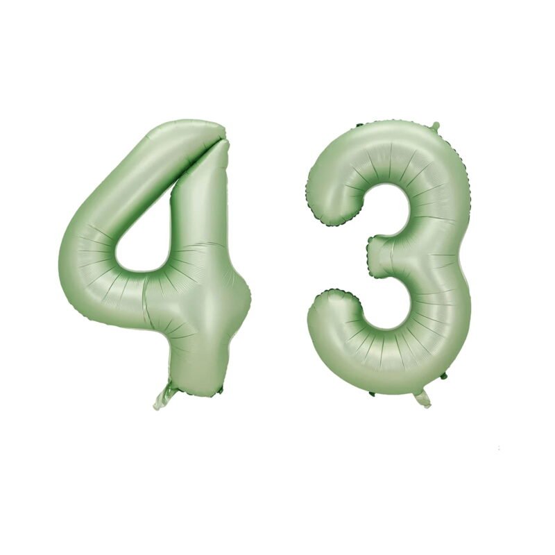 Number Forty Three Balloon Pastel Sage Green Number 43 Balloon 32" Large Party Balloon Decoration