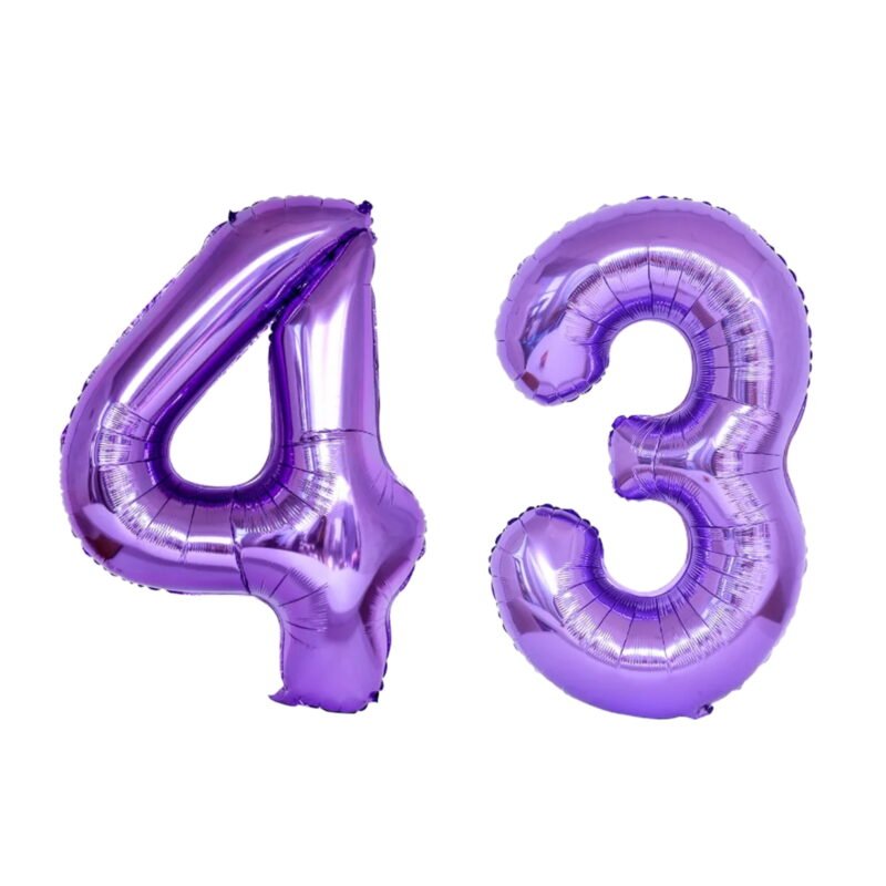 Number Forty Three Balloon Purple Number 43 Balloon 32" Large Celebration Balloon
