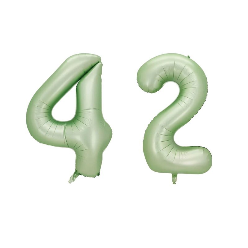 Number Forty Two Balloon Pastel Sage Green Number 42 Balloon 32" Large Party Birthday Balloon