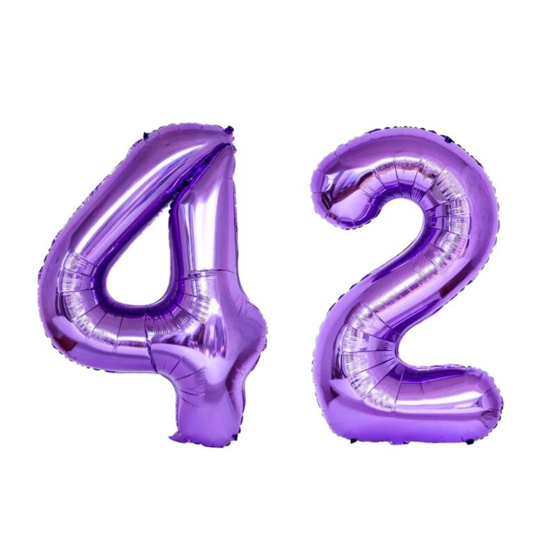 Number Forty Two Balloon Purple Number 42 Balloon 32" Large Event Supply