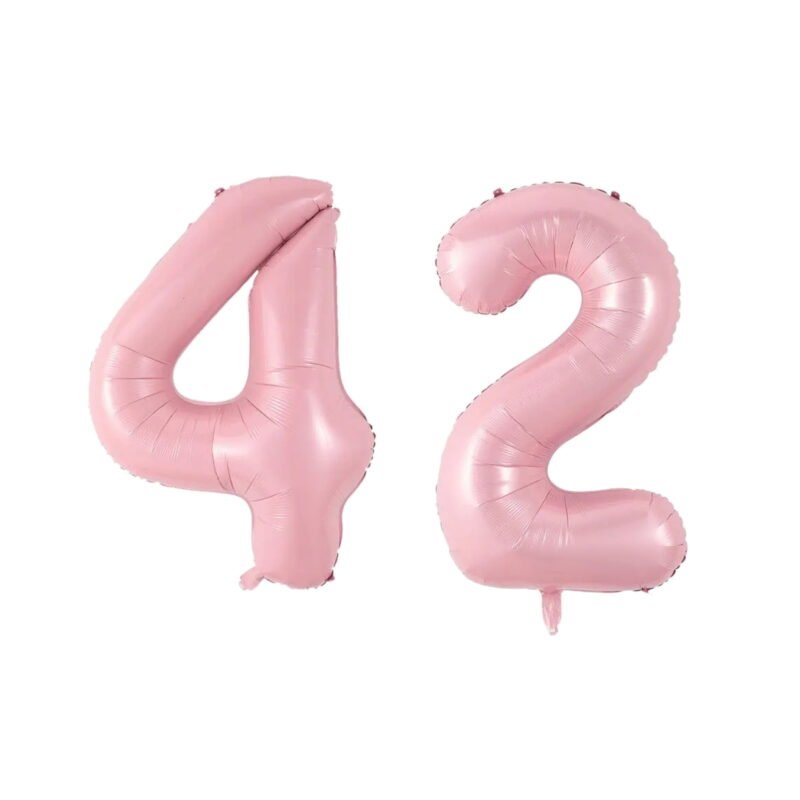 Number Forty Two Balloon Soft Pastel Pink Number 42 Balloon 32" Large Event Supply