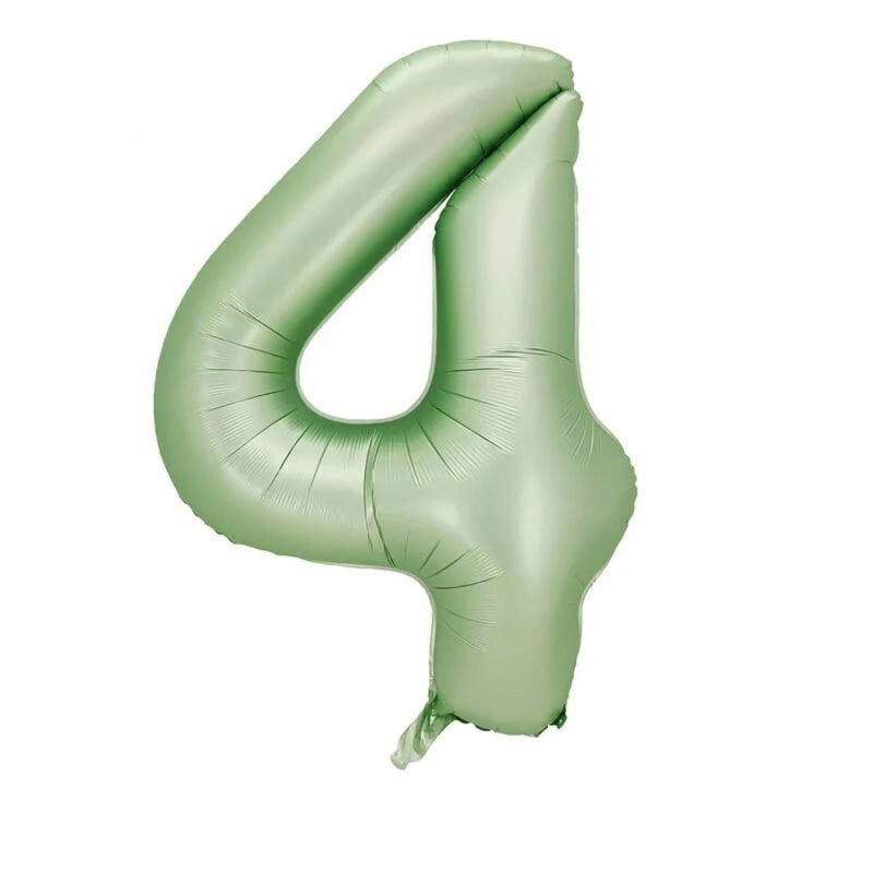 Number Four Balloon Pastel Sage Green Number 4 Balloon 32" Large Party Balloon Decoration