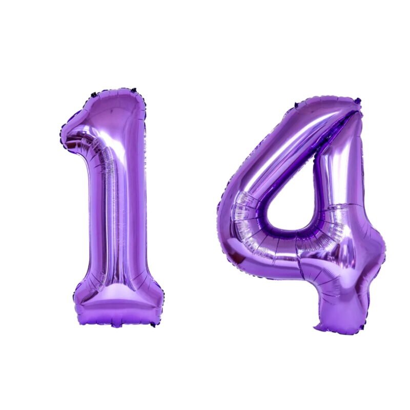 Number Fourteen Balloon Purple Number 14 Balloon 32" Large Celebration Balloon