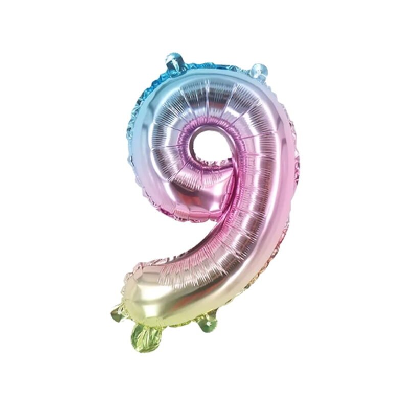 Number Nine Balloon Colorful Number 9 Balloon 32" Foil Mylar Colorful Number Balloon