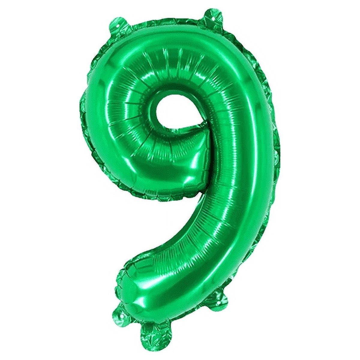 Number Nine Balloon Green Number 9 Balloon 32" Foil Mylar Green Number Balloon