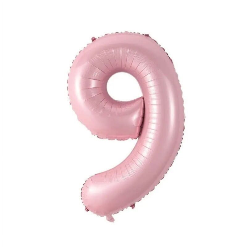 Number Nine Balloon Soft Pastel Pink Number 9 Balloon 32" Large Event Decoration