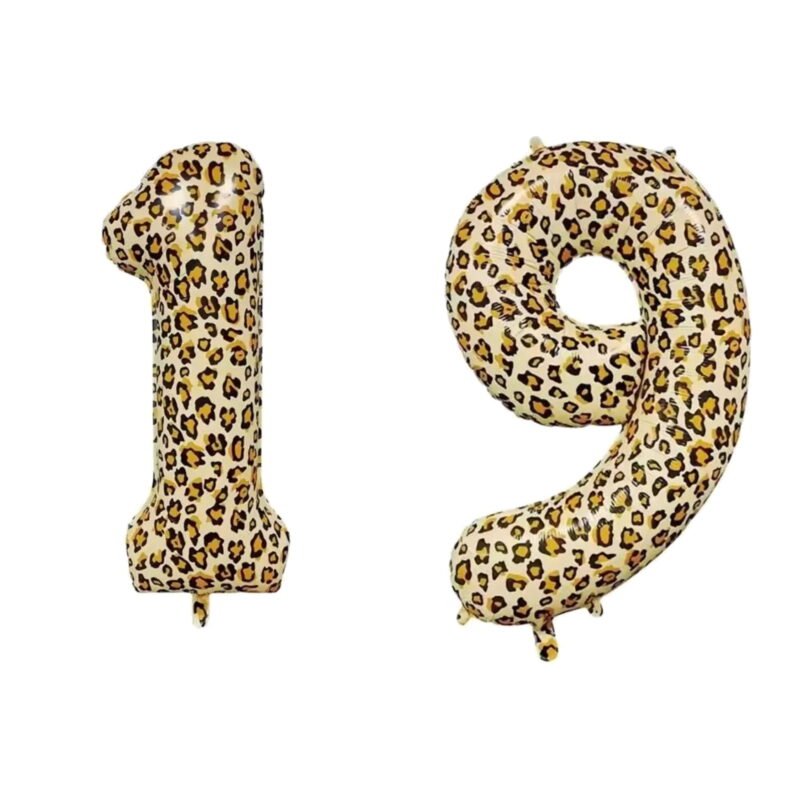 Number Nineteen Balloon Leopard Print Number 19 Balloon 32" Large Event Decoration