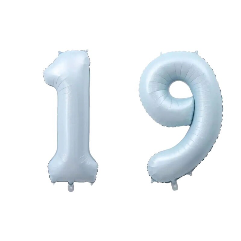 Number Nineteen Balloon Pastel Blue Sky Blue Light Blue 32" Large Party Balloon Decoration