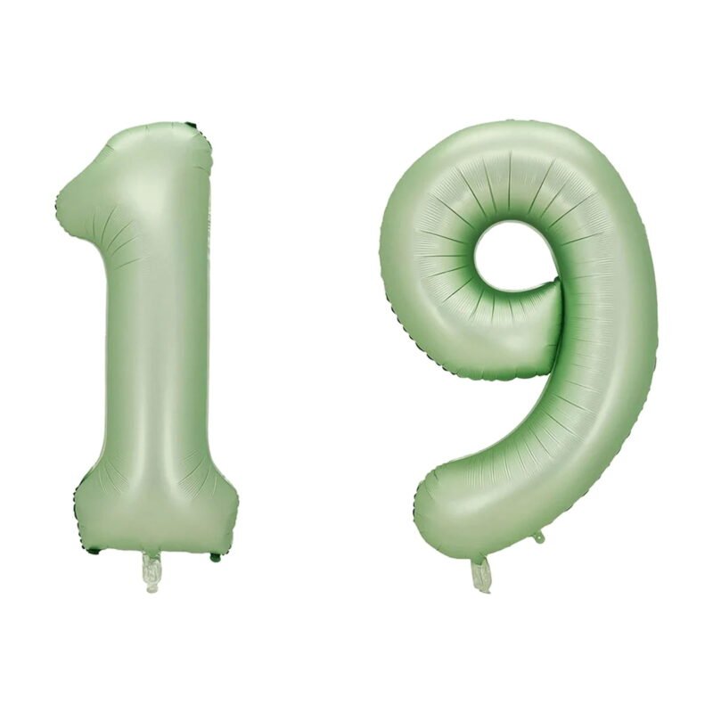 Number Nineteen Balloon Pastel Sage Green Number 19 Balloon 32" Large Party Balloon Decoration