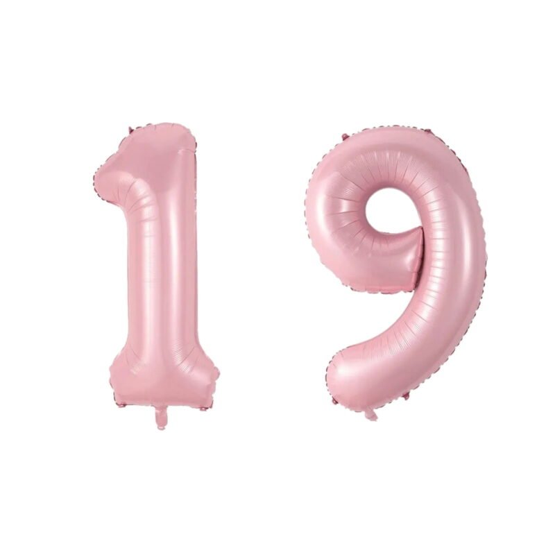 Number Nineteen Balloon Soft Pastel Pink Number 19 Balloon 32" Large Celebration Decoration