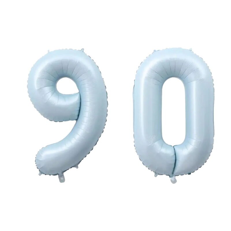 Number Ninety Balloon Pastel Blue Sky Blue Light Blue 32" Large Party Birthday Balloon