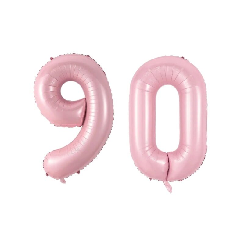 Number Ninety Balloon Soft Pastel Pink Number 90 Balloon 32" Large Party Decoration