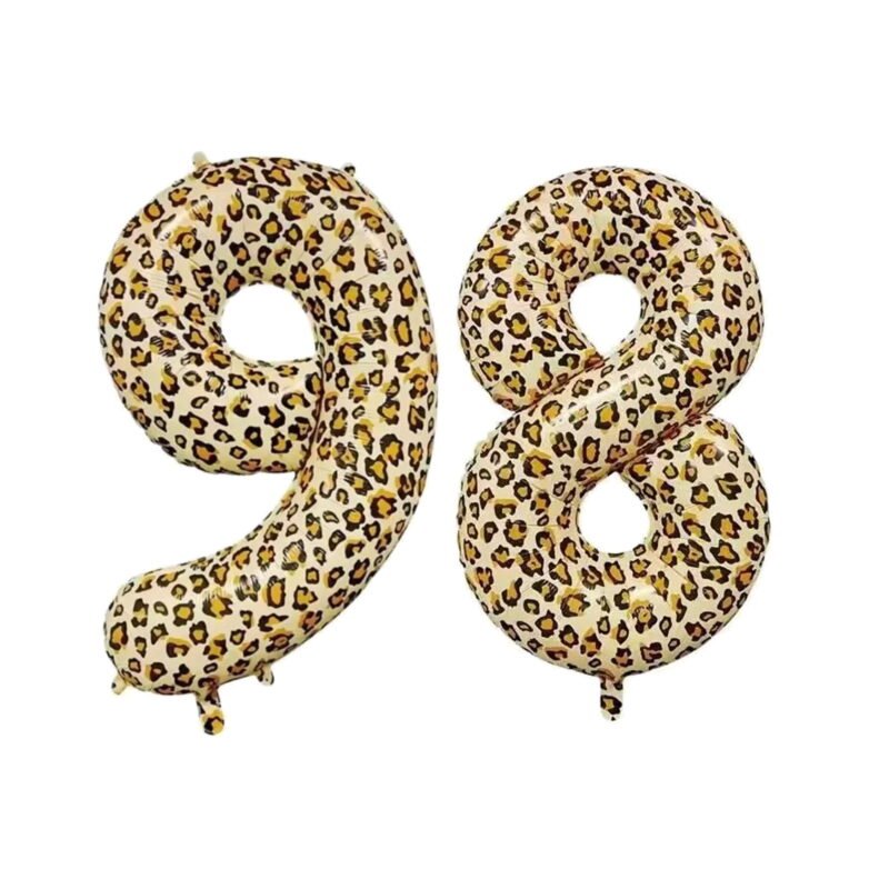Number Ninety Eight Balloon Leopard Print Number 98 Balloon 32" Large Event Balloon